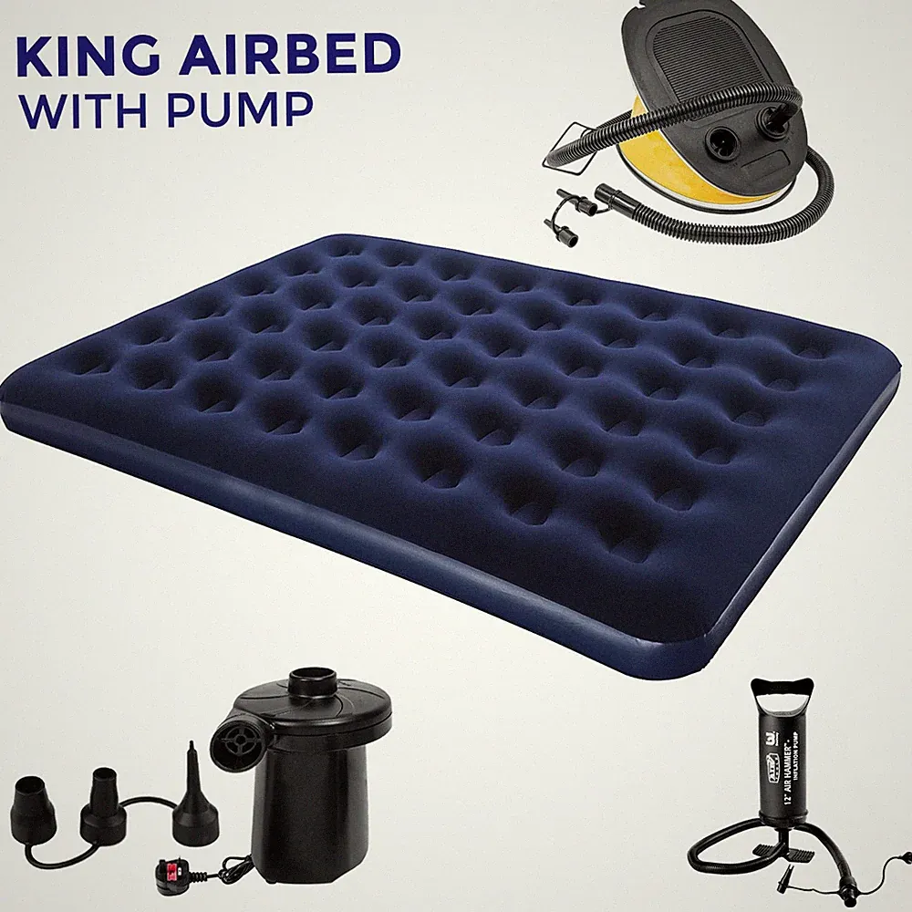 Bestway Easy Inflate King Size Luftbett aufblasbar beflockt Luftbett 80x60x8,5"