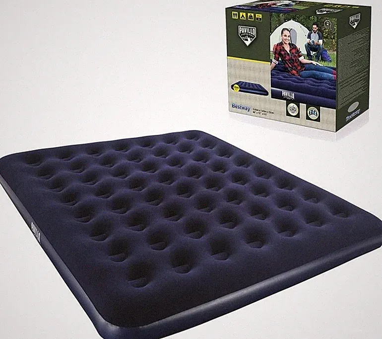 Bestway Easy Inflate King Size Luftbett aufblasbar beflockt Luftbett 80x73x8,5"