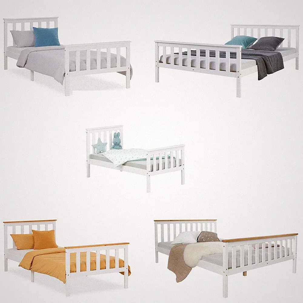 Bett 90 140 x200 Bettgestell Holz Einzelbett Doppelbett Lattenrost Homestyle4u