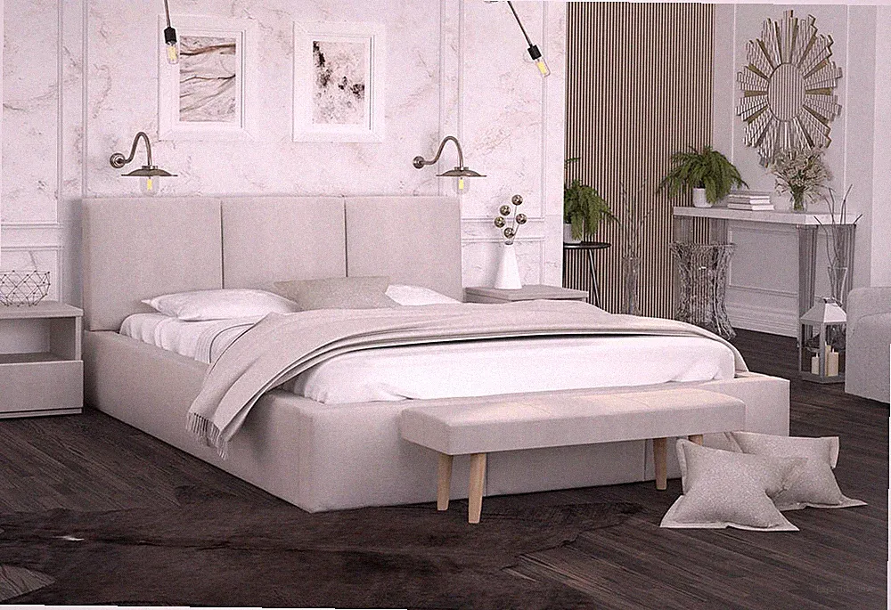 Bett AMBER 140x200 cm Beige Samt mit Lattenrost Doppelbett mit Matratze