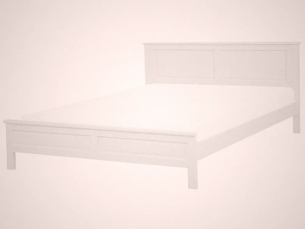 Bett aus Kiefernholz in Weiß mit Lattenrost 160 x 200 cm Holzbett Olivet