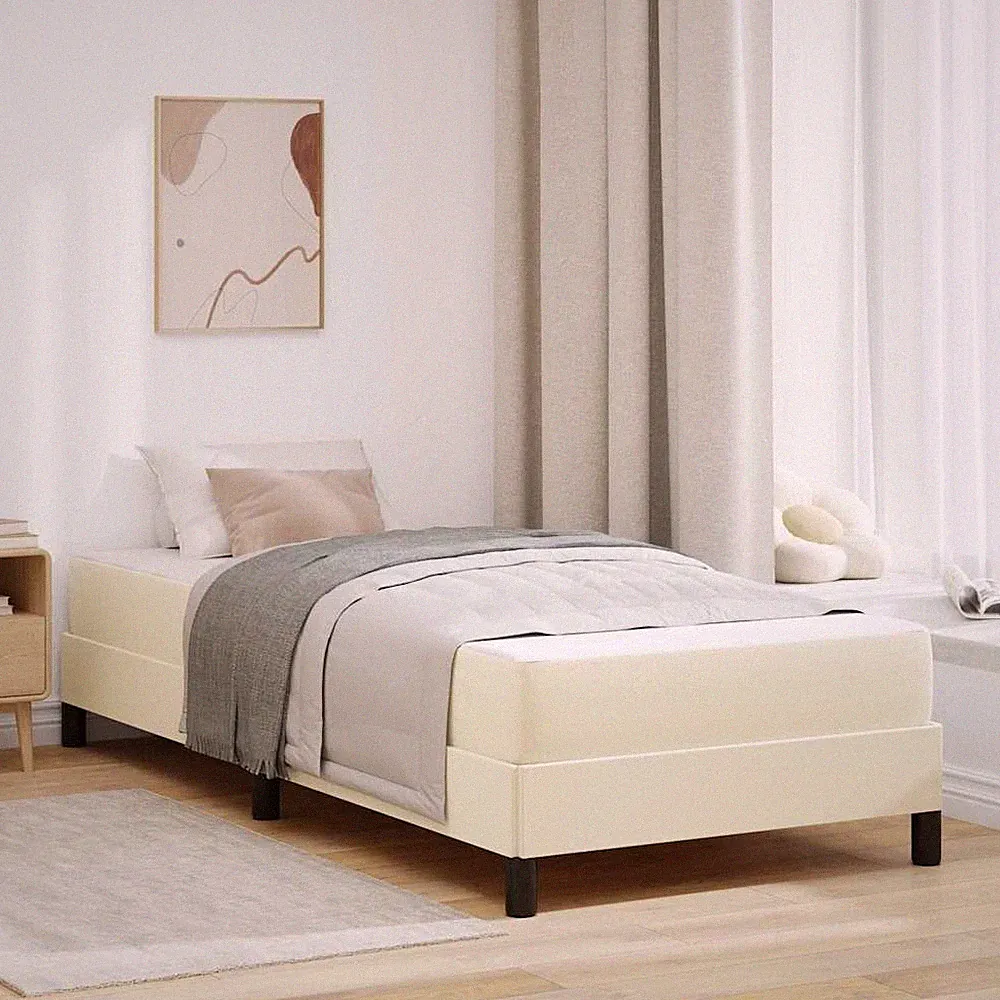Bett Betten mit Matratze Kunstleder Komfortbett Matratzenunterstützung. DE