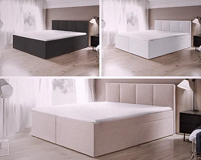 Bett Doppelbett Boxspringbett ARIS mit Bonell-Matratze + 2 Bettkästen