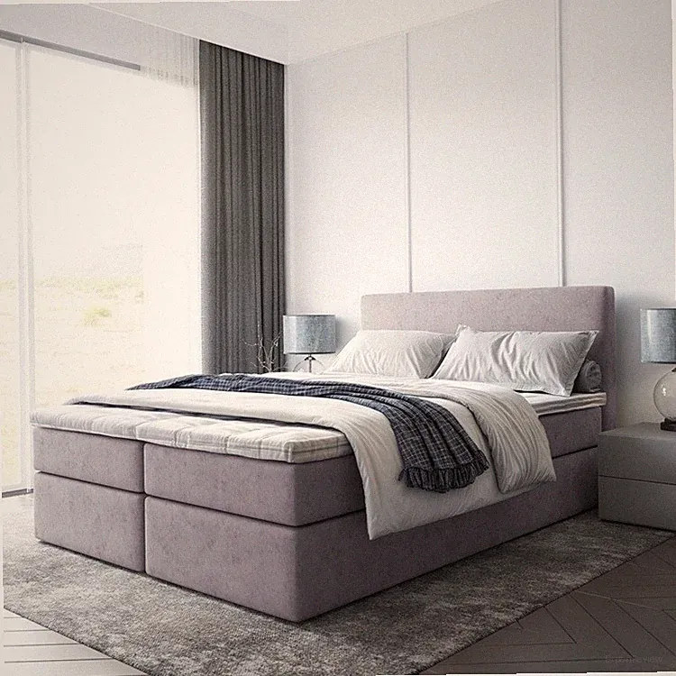 Bett Doppelbett Boxspringbett TOP mit Bonell-Matratze + 2 Bettkästen