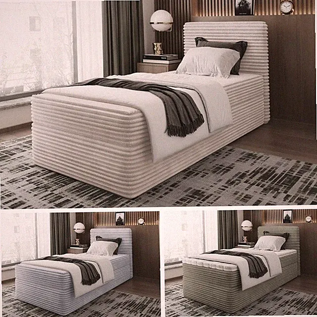Bett Einzelbett Boxspringbett SENO MINI mit Bonell-Matratze + Bettkasten