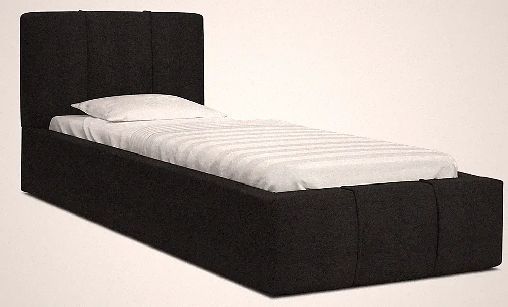 Bett FLORIDA 90x200 mit Matratze Lattenrost Einzelbett schwarz Samt Bettkasten