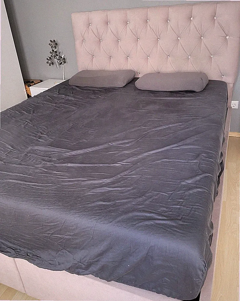 Bett für 2 Personen 160x200 cm AltRosa Samt