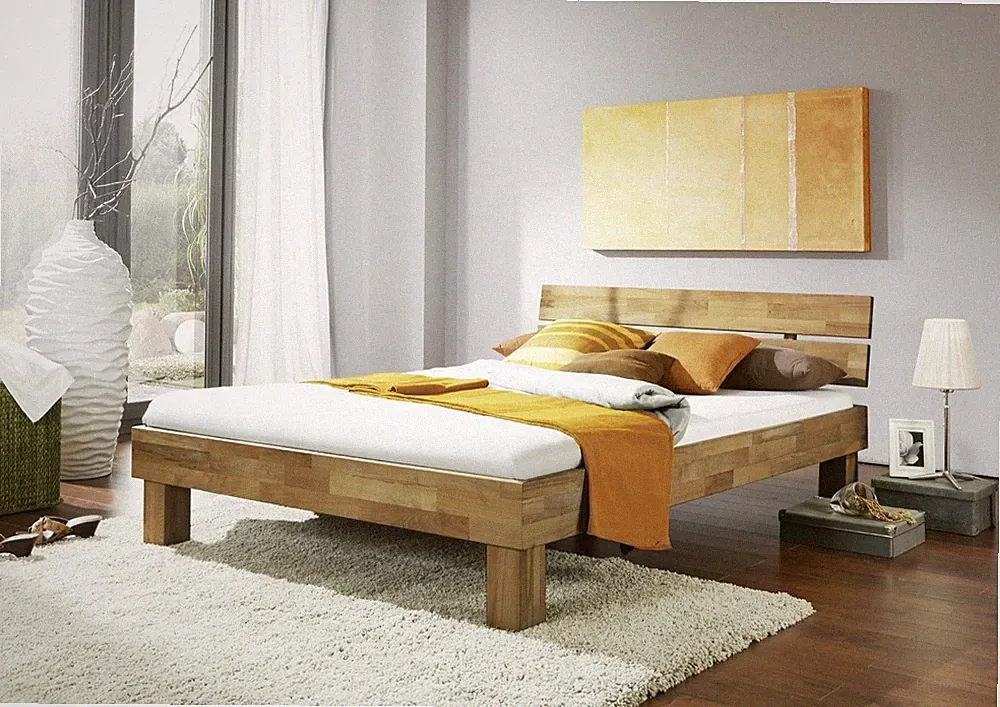 Bett Futonbett Futonliege Jenny Wildeiche Massiv geölt Breite 120x200cm Schlafen