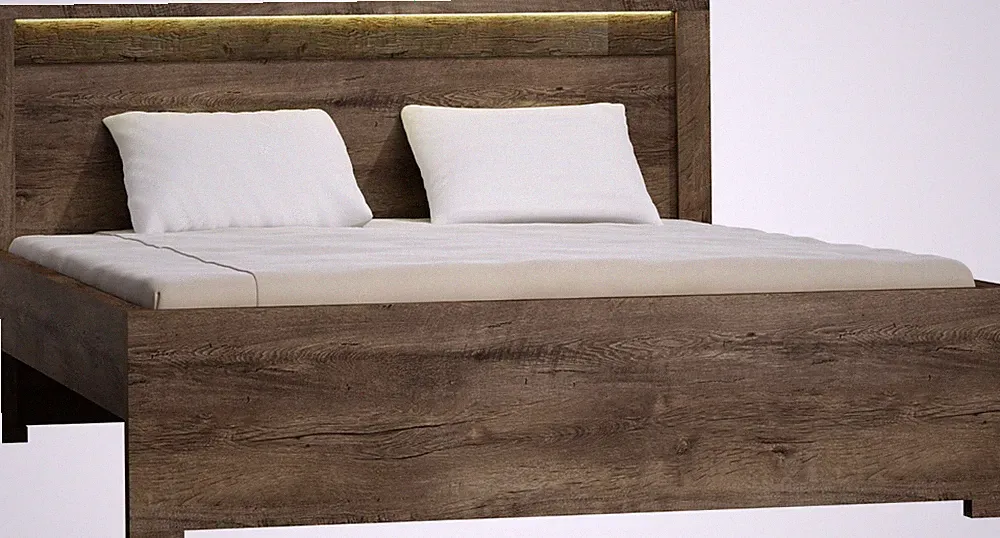 Bett INDIANAPOLIS I-19 Bett mit Lattenrost 170 x 210 cm LED-Beleuchtung