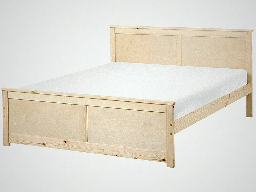 Bett Kiefernholz hellbraun 140 x 200 cm skandinavischer Stil Dauphin