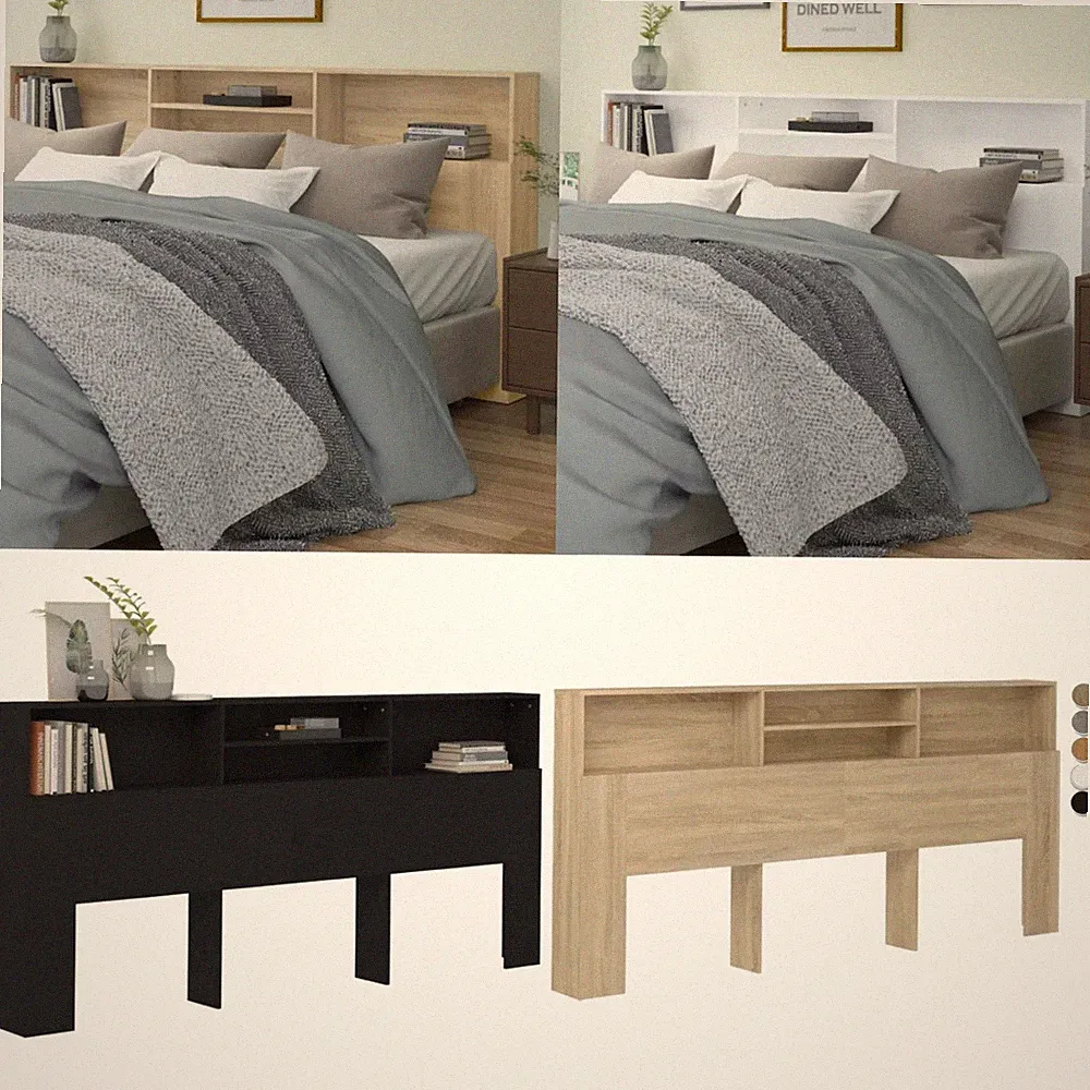 Bett Kopfteil mit Ablagen Betthaupt Bettkopfteil Headboard Aufbewahrungsregal