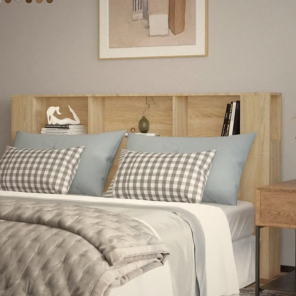 Bett Kopfteil mit Ablagen Kopfteil-Regal Wand-Kopfteil Bücherregal Betthaupt Neu
