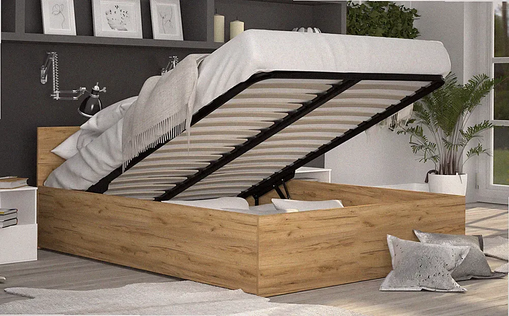 Bett mit Lattenrost Doppelbett Ehebett mit und ohne Matratze Bettkasten Eiche