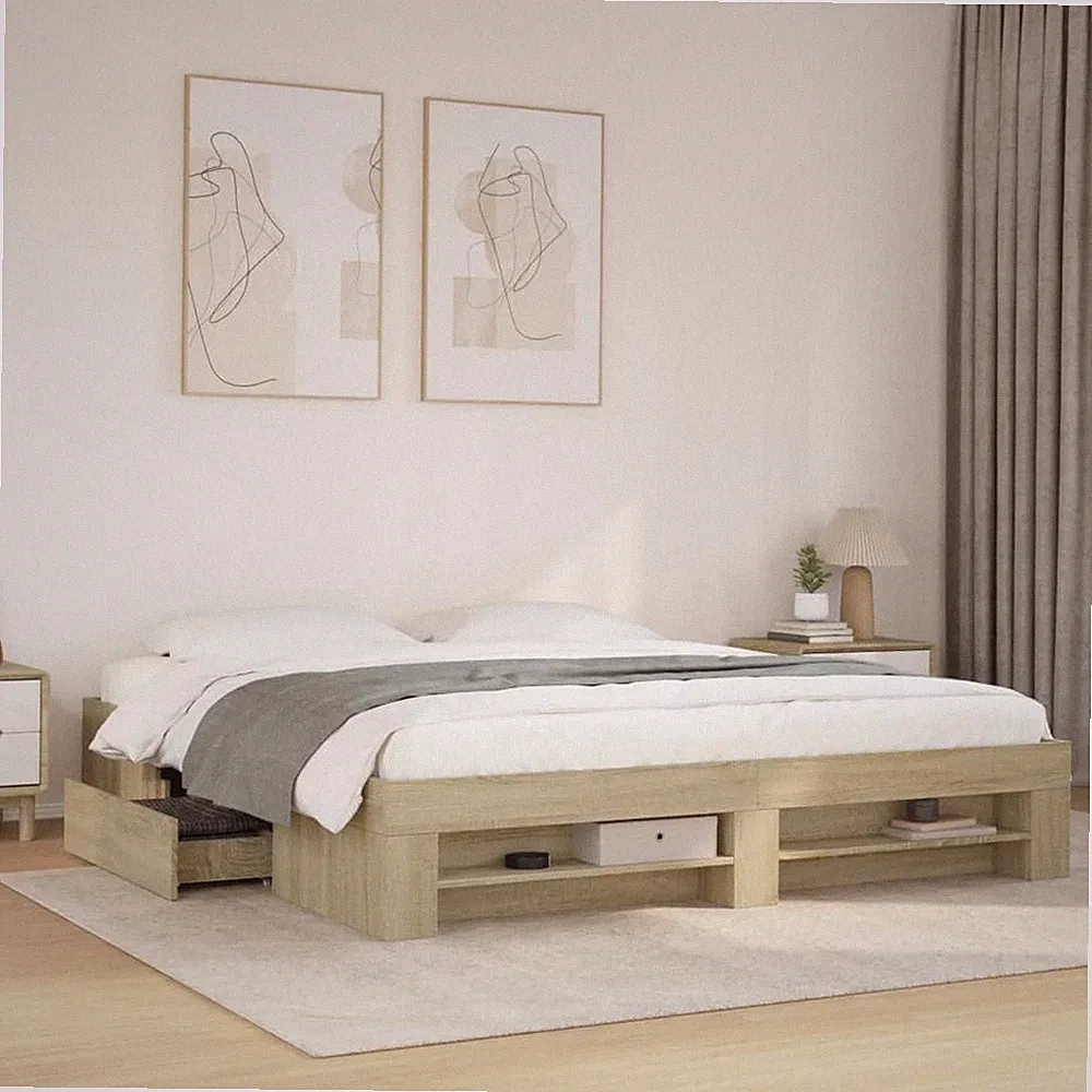 Bett mit Schubladen Lattenrost Bettgestell Holzbett Massivholz Kiefer vidaXL
