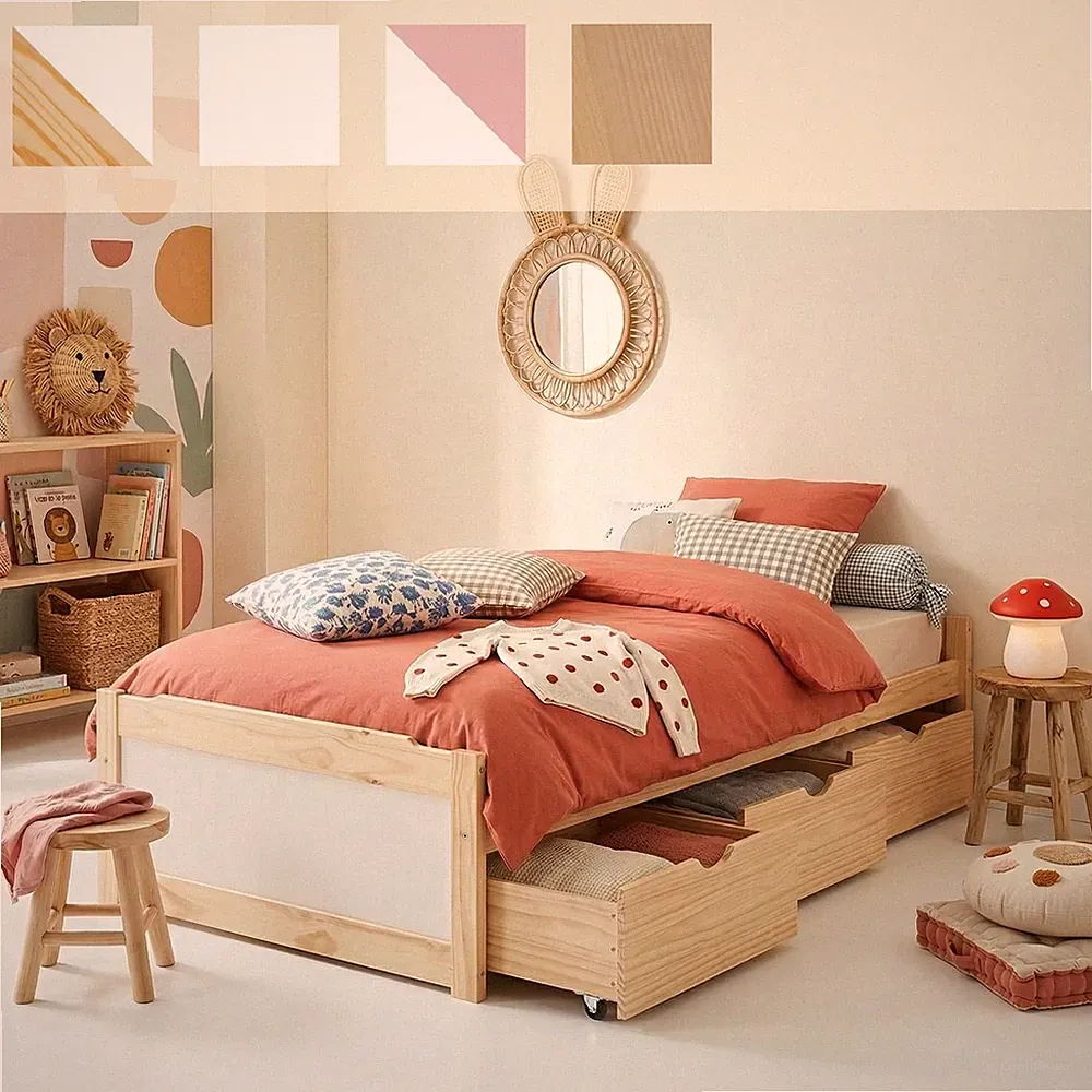 Bett mit Stauraum Jugendbett Funktionsbett Gästebett Tagesbett Kinderbett 90x200