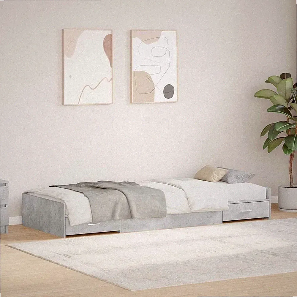 Bett mit Stauraum mit Kopfteil Weiß 100 x 200 cm Holzwerkstoff