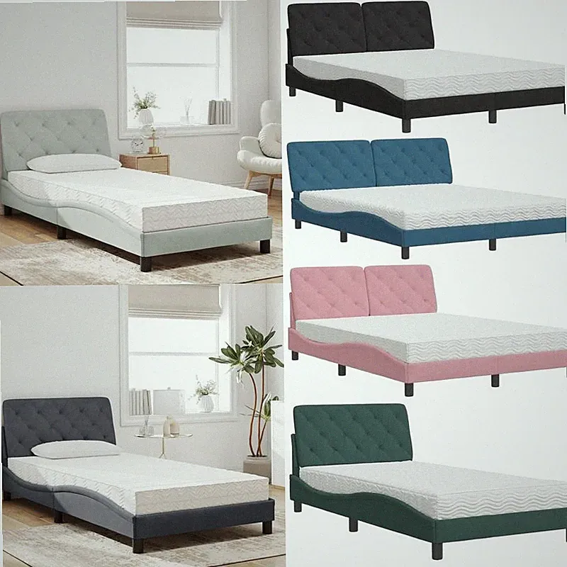 Bett Polsterbett Bettgestell Schlafzimmerbett Matratze Lattenrost Samt vidaXL