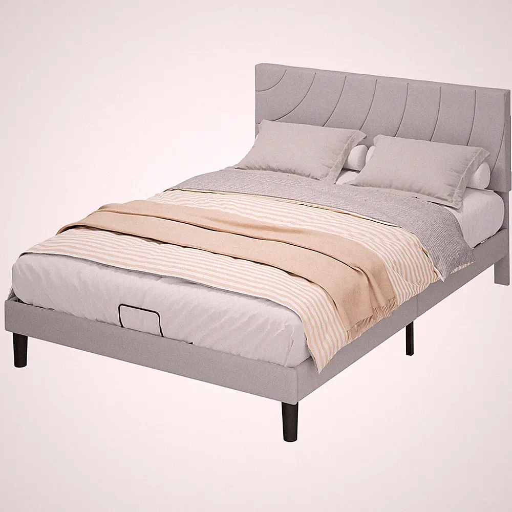 Bett Polsterbett Einzelbett Doppelbett Bettgestell mit Lattenrost Hohem Kopfteil
