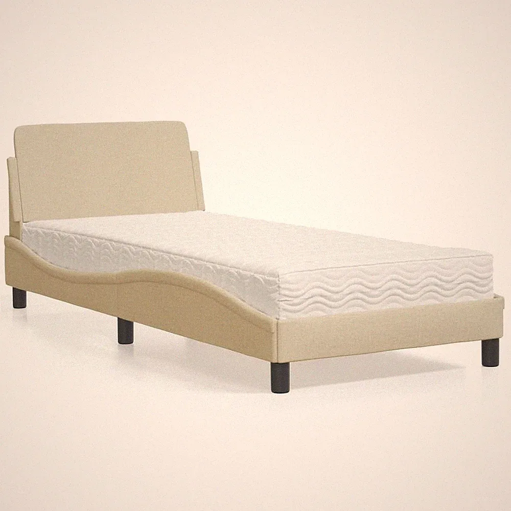 Bett Polsterbett Schlafzimmerbett Bettgestell Lattenrost Matratze Stoff vidaXL