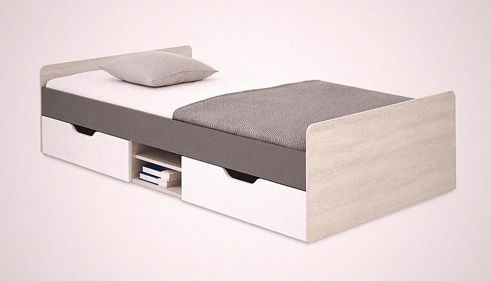 Bett REMO RM16 120x200 cm – mit Schubladen – Jugendbett - modern & elegant