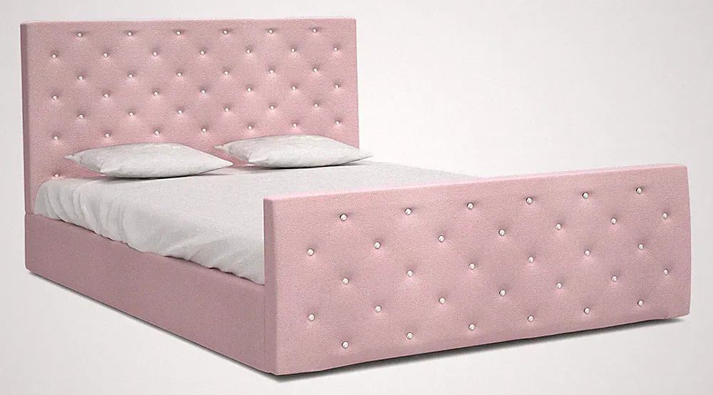 Bett VIKI 160x200 mit Matratze Lattenrost Doppelbett rosa Samt Bettkasten