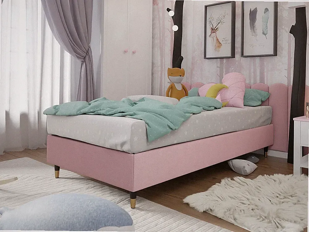 Bett Vince Gold Boxspringbett Einzelbett Polsterbett Schlafzimmer für Wandpaneel