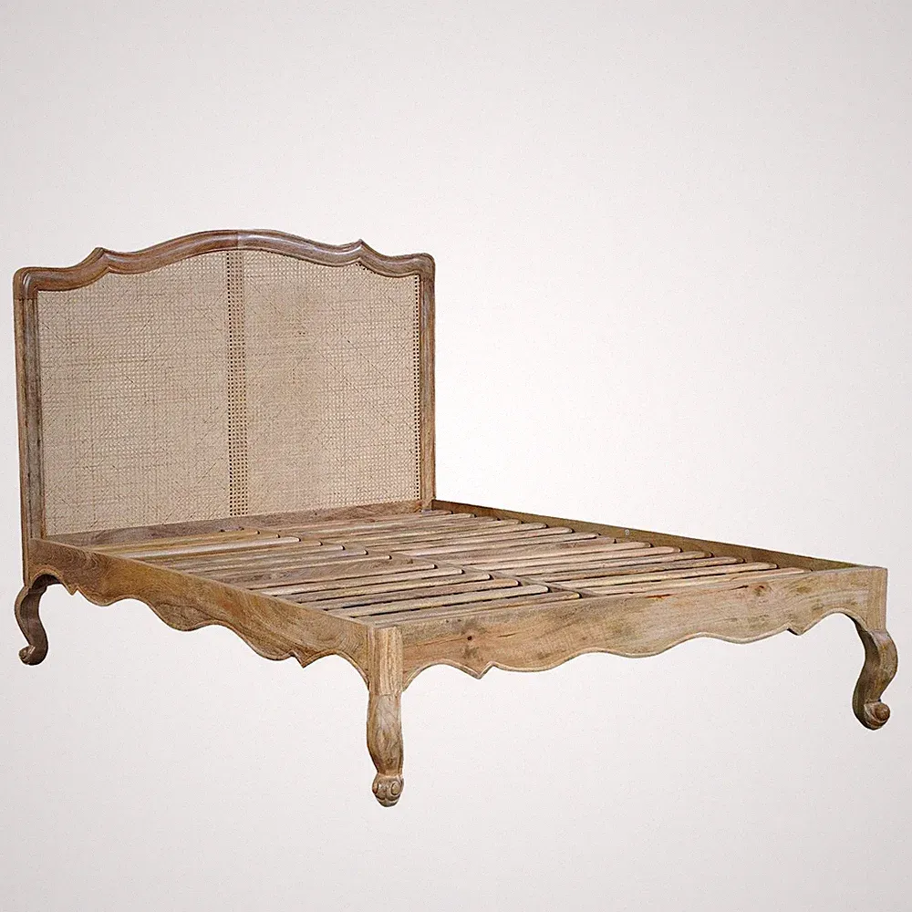 Bett WIENER Geflecht 90x200 140x200 160x200cm 180x200cm Antik Design Schnitzerei