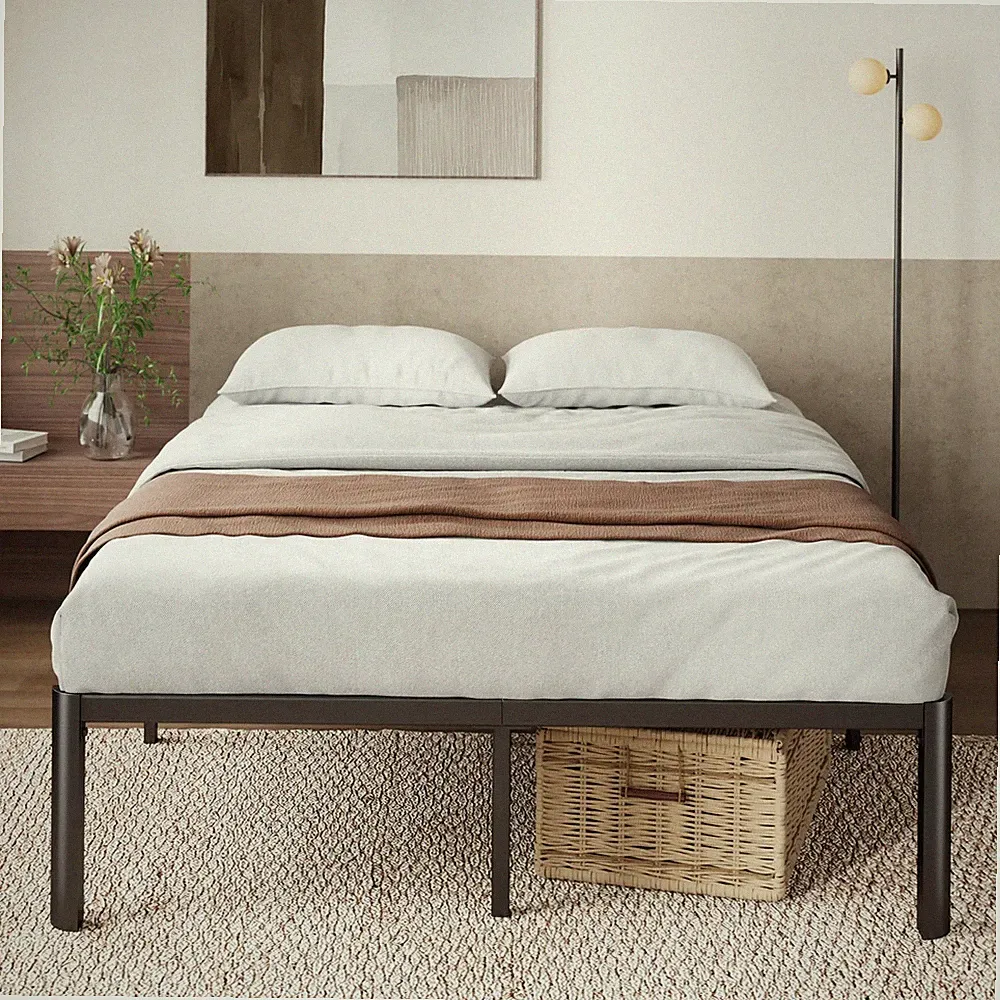 Bett Zinus Van Schwarz 135 x 190 cm Höhe 41 cm Metallrahmen mit Stauraum