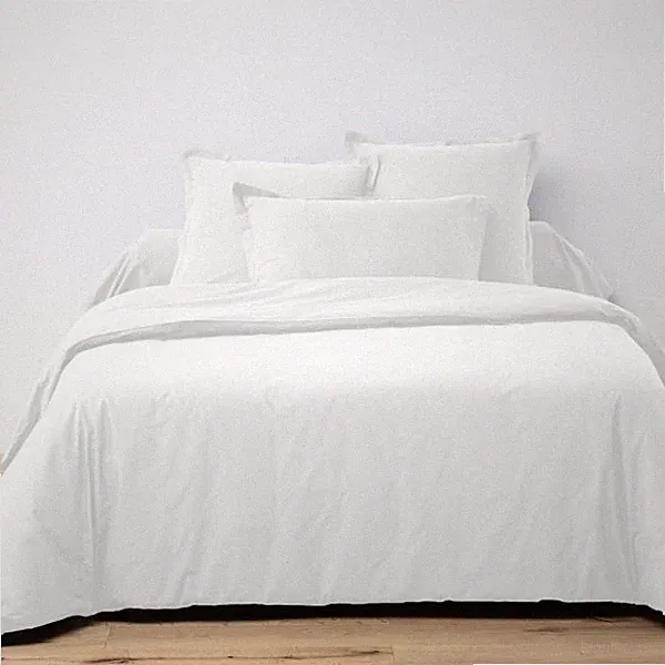 Bettbezug 140x200 cm + 1 Kissenbezug 63x63 cm Baumwolle 57 Fäden Weiß