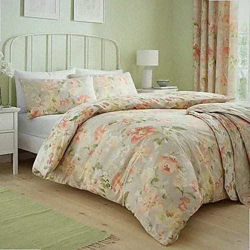 Bettbezug 140x200 cm Blumenmuster Natur Dreams & Drapes 1 Kissenbezug Baumwolle