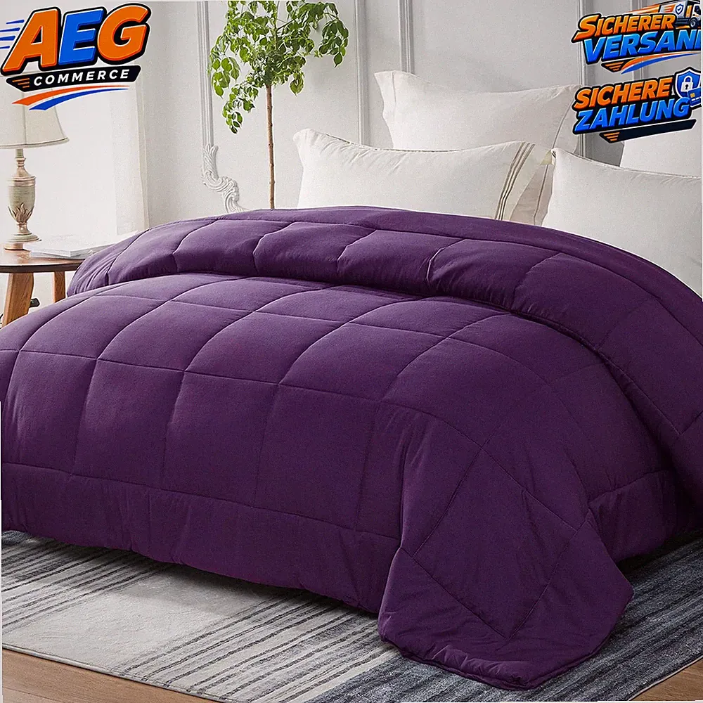 Bettdecke 155x220 cm 4 Jahreszeiten Steppdecke Violett ohne Bezug