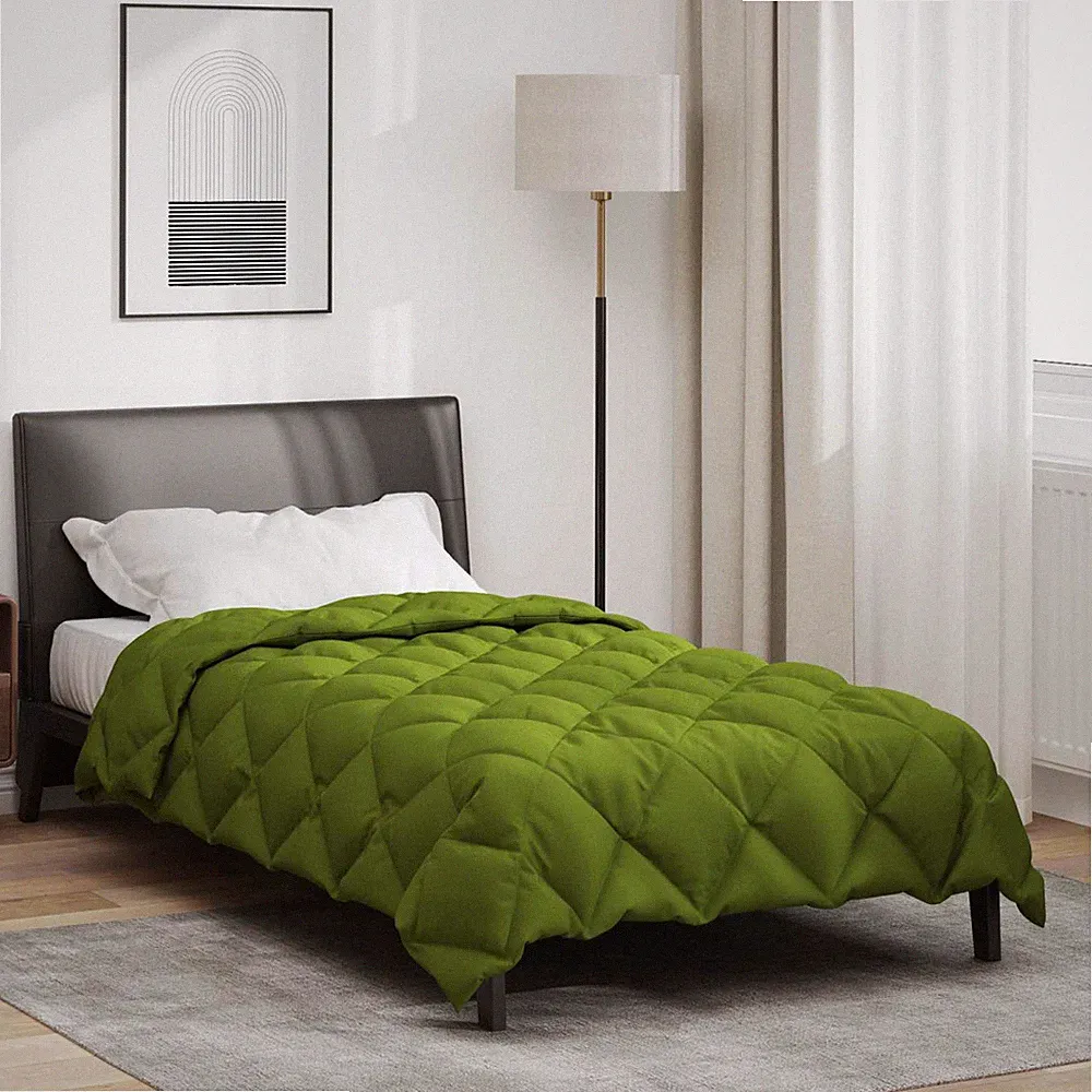 Bettdecke Winter grün Mikrofaser 135x200 cm gesteppt hypoallergen warm 2,25 kg kuschelig