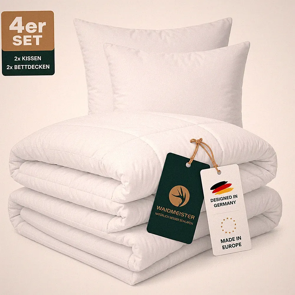 Bettdecken Set 4tlg Bettdecke 135x200 Kopfkissen 80x80 Steppdecke Decke Kissen