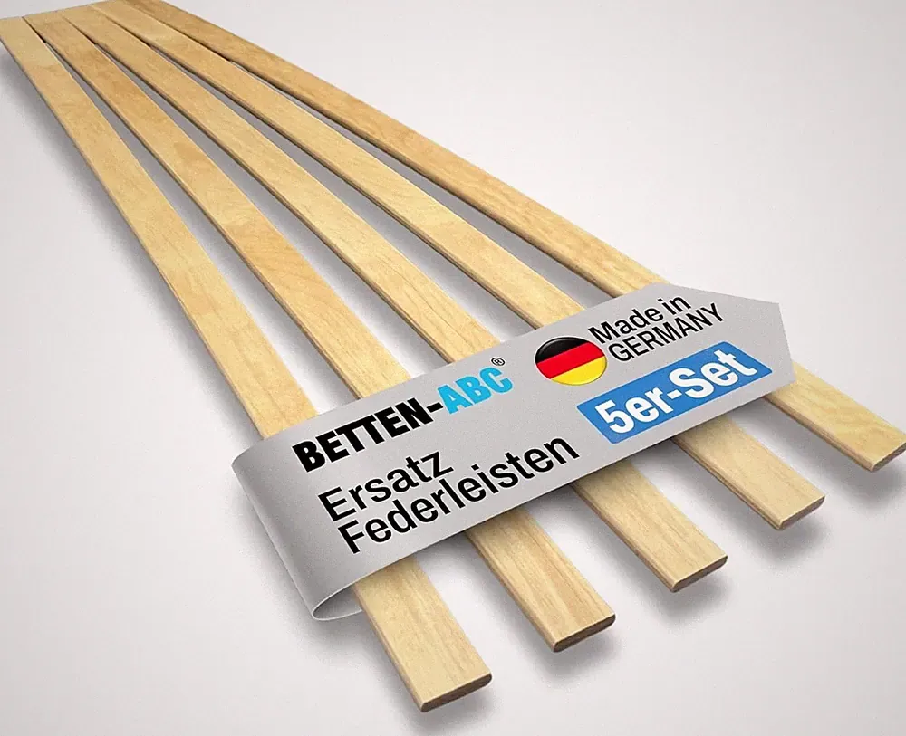 Betten-ABC ? Ersatz Federholzleisten ? 5er Set ? Länge für 90 cm (880 mm) ? B