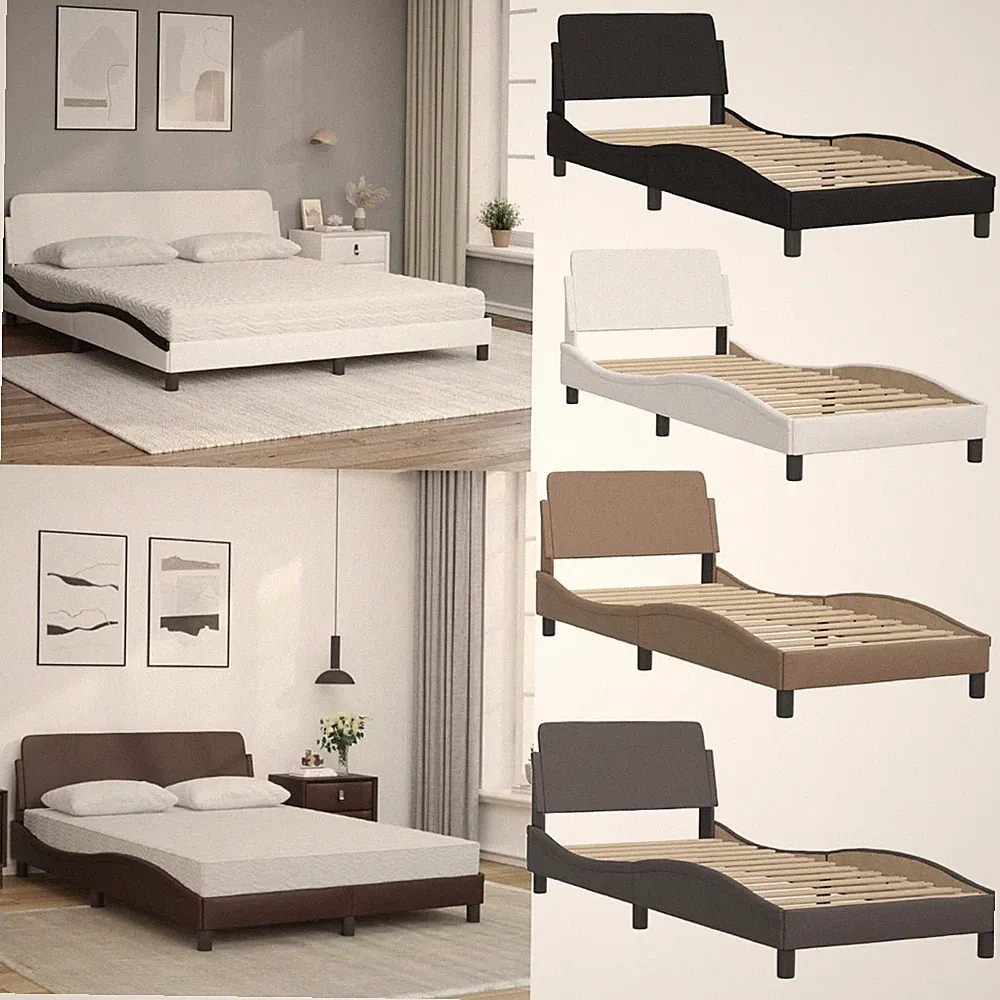 Betten Einzelbett Bettgestell Singlebett Doppelbett mit Matratze Kunstleder