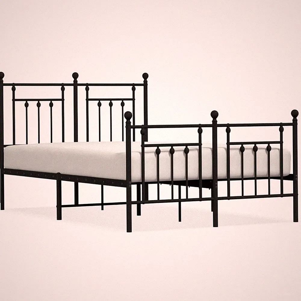 Bettgestell 120x200 cm Bett mit Metallrahmen und zusätzlichem Stauraum Schwarz
