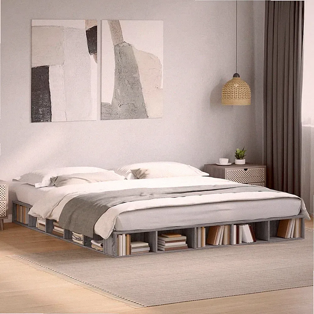 Bettgestell Bett Bettrahmen mit Lattenrost Schlafzimmerbett Holzwerkstoff vidaXL
