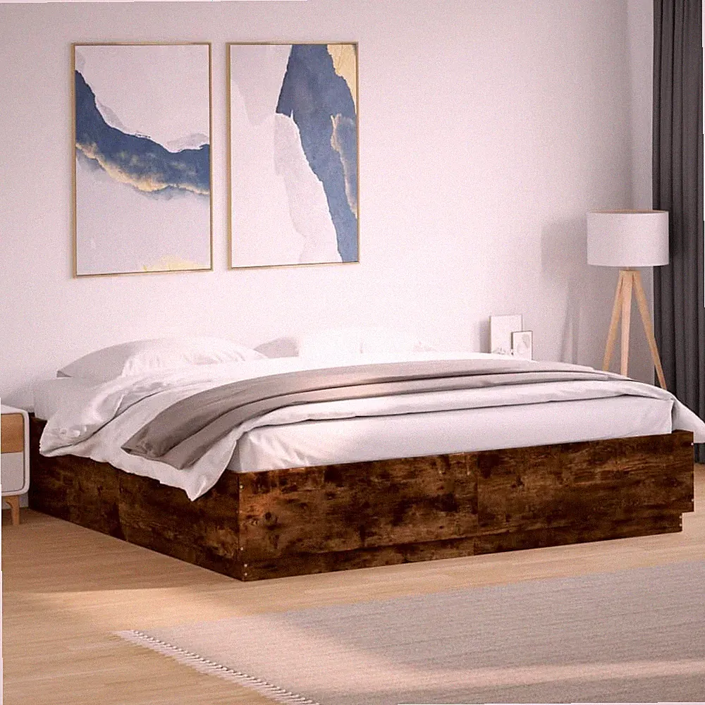 Bettgestell Bett Bettrahmen Schlafzimmerbett LED Lattenrost Holzwerkstoff vidaXL
