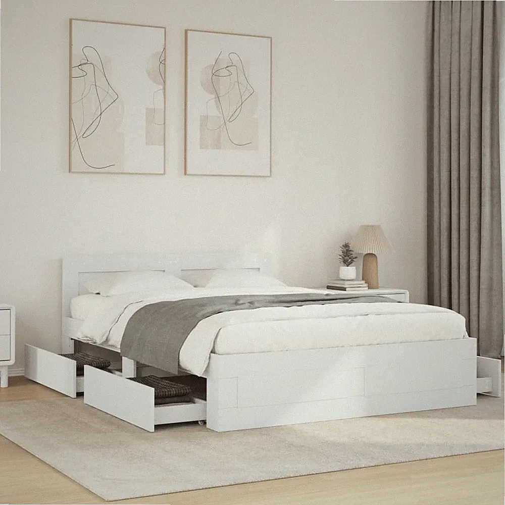 Bettgestell Bettrahmen Bett Schlafzimmerbett mit Kopfteil Lattenrost vidaXL