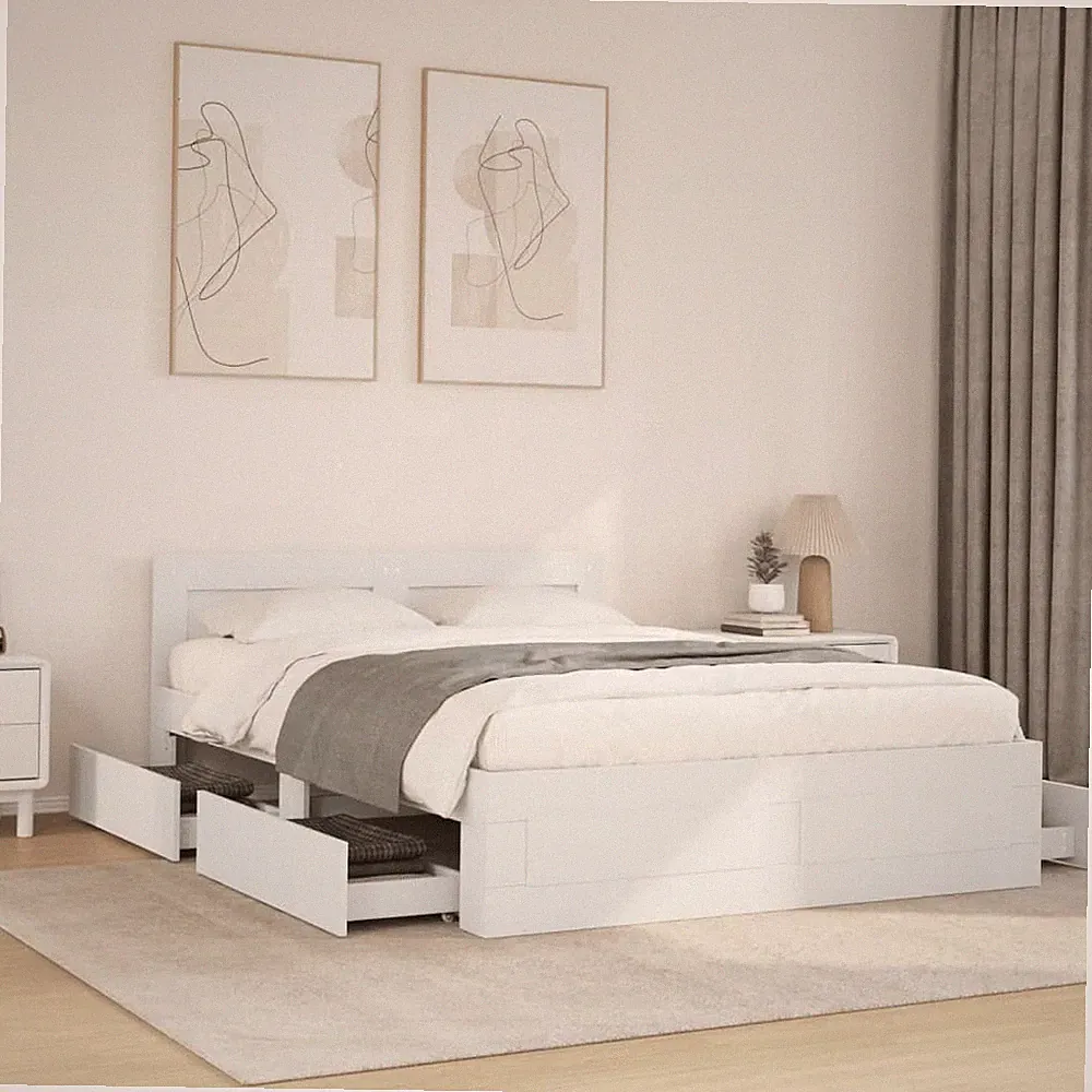 Bettgestell Bettrahmen Bett Schlafzimmerbett mit Kopfteil Lattenrost vidaXL