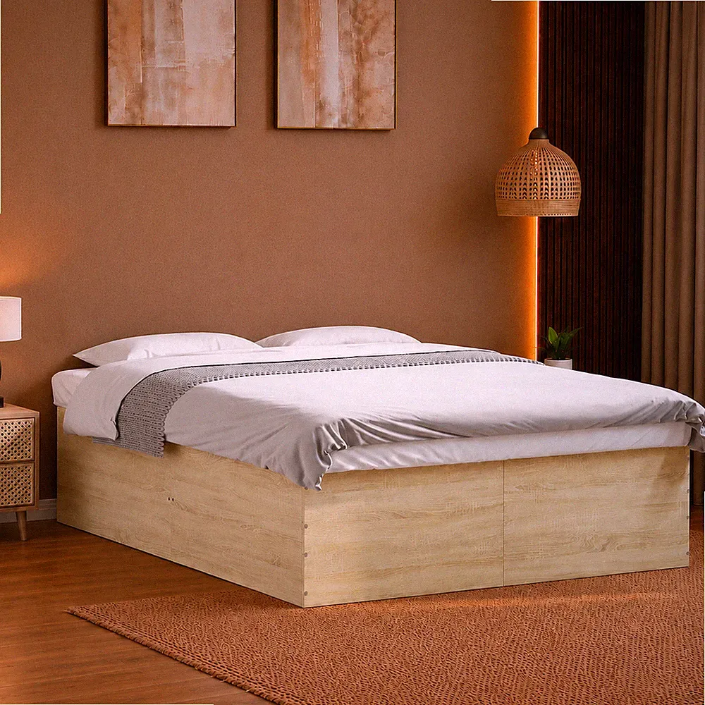 Bettgestell Doppelbett Schlafzimmer Bett Bettrahmen Sonoma Eiche | 160 x 200 cm