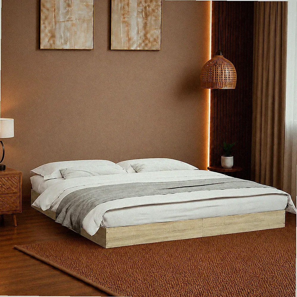 Bettgestell Doppelbett Schlafzimmer Bett Bettrahmen Sonoma Eiche | 180 x 200 cm