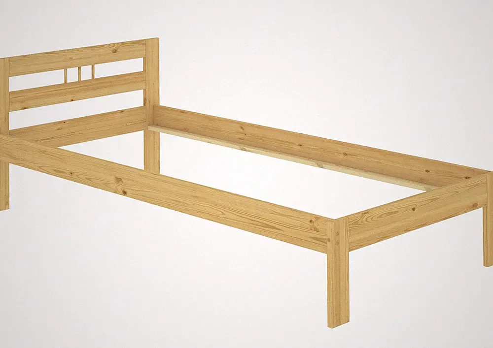 Bettgestell Futonbett Kiefer Massivholz 100x200 Einzelbett Gästebett Holzbett