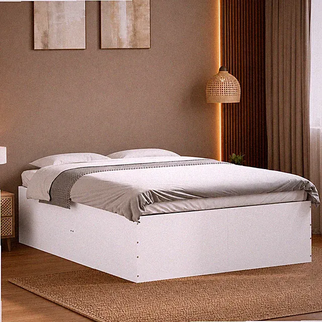 Bettgestell Holzwerkstoff Einzelbett Schlafzimmer Bettrahmen Weiß | 120 x 190 cm