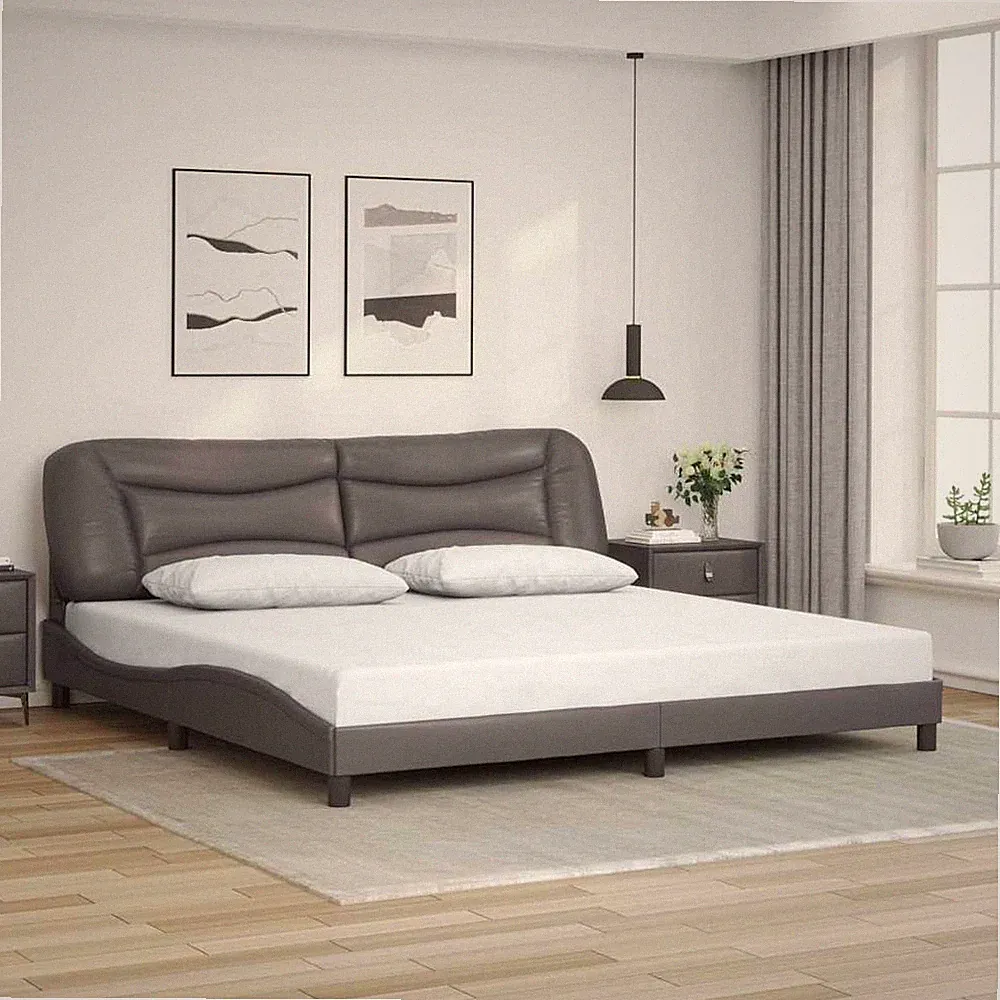 Bettgestell Kopfteil Bett Polsterbett Lattenrost Bettrahmen Kunstleder vidaXL