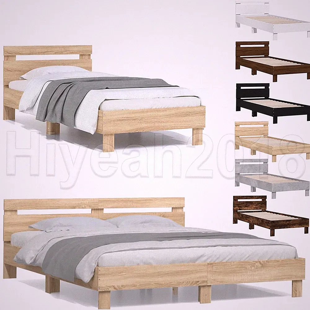 Bettgestell Kopfteil Holzwerkstoff Bettrahmen Lattenrost Einzelbett Doppelbett