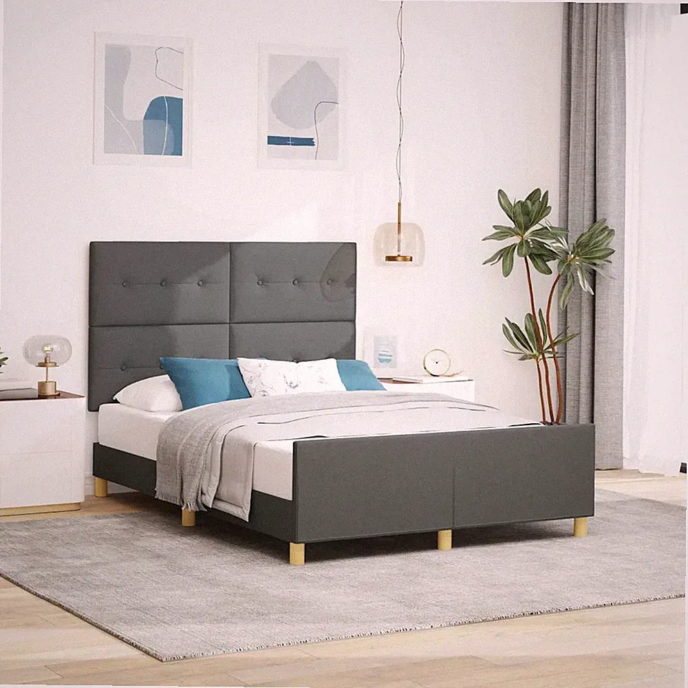 Bettgestell Kopfteil Polsterbett Bett Schlafzimmerbett Lattenrost Stoff
