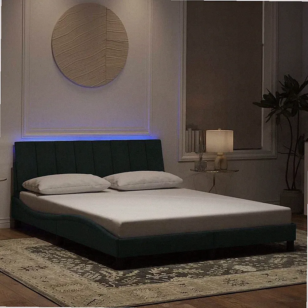 Bettgestell LED Lattenrost Bettrahmen Polsterbett Bett Schlafzimmer Samt vidaXL