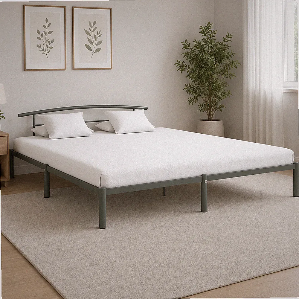 Bettgestell Metall Grau Doppelbett Bettrahmen Schlafzimmer 200x200 cm