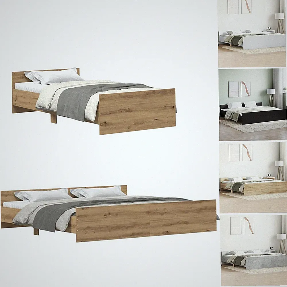 Bettgestell mit Kopf und Fußteil Bett Bettrahmen Gästebett Einzelbett Doppelbett
